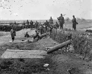 New 8x10 Civil War Photo: Confederate Quaker "Guns" in Fort at Centreville