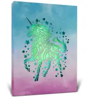 CoTa Global Unicorn Light Up LED Wall Art - Fun Changing Color LED - 16x12 Inch