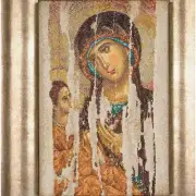 Divine Threads: Iconic Mother of God Cross Stitch Kit - Aida 18 Count for Adults