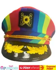 Rainbow Sailor Cap Costume Hat Pride Burning Man Festival Mardi Gras
