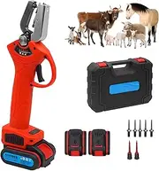 Electric Cordless Ear Tag Pliers Set, Electric Ear Tag Plier with 2 X 2000Mah Battery, Electric Ear Tag Applicator, Automatic Rebound, for Livestock Pig Cattle Sheep Rabbit Black