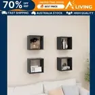 Wall Cube Shelves 4 pcs Grey 26x15x26 cm Floating Storage Display Organize 07032