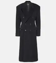 [Balenciaga] Balenciaga Cinched cashmere and wool coat AU 10 black