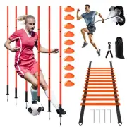 24Pcs Soccer Agility Training Equipment Set Ultimate AgilityPoles Cones Ladde...