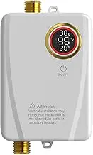 3500W Electric Instant Hot Water System, Tankless Shower Heater with LCD Display Homehold Under Sink Basin, Water Heater System for Kitchen Bathroom Washing