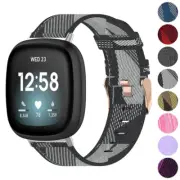 StrapsCo Canvas Watch Band Strap with Rose Gold Buckle for Fitbit Versa 3