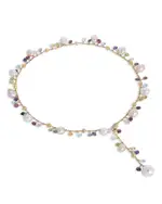 Marco Bicego 18K Yellow Gold Paradise Pearl Diamond, Mixed Gemstone and Cultured Freshwater Pearl Y Necklace, 17