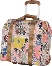 [Lily Bloom] Designer Under the Seat Tote Cabin Luggage Collection - 15 Inch Patterned Carry on Bag For Women - Lightweight Suitcase with 2 Rolling Wheels, Cabin Pink, Carry-On 15 Inch, Carry on Under