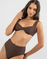 [Topanga] Topanga Women's Claire Underwire Bikini Top in Dark Choc Size 2 2 Dark Choc