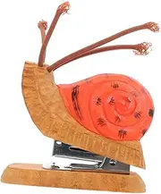 TOGEVAL Snail Stapler Accessory Tiny Animal Small Stapler Decorative Cute Teacher Stationery Office Desk Classroom Cute Office Supplies Cartoon Portable Wood