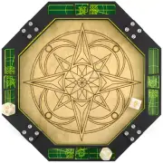 C4Labs Dice Tray 10" Octagon Laser Etched Wood - Compass - Laser Lime