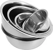Stainless Steel Mixing Bowl Set of 5 with Measurement Markers Multipurpose Soup Basin 5 Sizes Space Saving Nesting Bowls Metal Kitchen Bowl for Baking Food Storage (0.5L,0.8L,1.55L,2.1L,2.6L)
