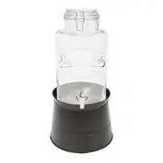 Rink Drink Glass Drinks Dispenser with Tap & Black Bucket Stand - 6.5L