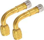 PRETYZOOM 2PCS Brass Tire Valve Extension Adaptor for Easy Inflation Stem Extender for Cars Motorcycles Trailers and Bicycles Wide Compatibility and Convenient Access