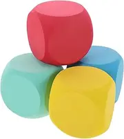 ibasenice 4 Pcs Blank Foam Dices Large Foam Dice Cubes Jumbo Playing Dices for Kids Graffiti-Building Blocks Creative Painting Party Supplies