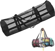 Wzenclave Basketball Duffel Bag - Large Capacity PVC Sturdy Mesh Bag for Soccer, Bowling and Sports Supplies - Handheld Ball Container With Net