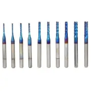 10pcs Carbide Router Cutting Bit Blue Corn End Cutter Mill Engraving Bit For CST