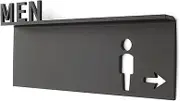 Acrylic Men and Women Toilet Identification Signs with Arrow, 3D Raised Icons, Bathroom Door Signs for Offices, Businesses, and Restaurants(B)