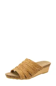 David Tate Fabiana Platform Wedge Slide Sandal in Natural at Nordstrom, Size 9