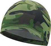[QOHNK] Cycling Caps for Men Under Helmet,Camouflage Running Hat Sports Cap Thermal Men Skull Hat Cycling Under Helmet Liner