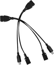 Angoily Micro USB to USB Adapter Cable 2-in-1 OTG Converter Black Compatible Fire Stick Classic 2 Pcs
