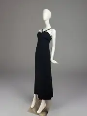 Max Mara Pianoforte Pure Silk Crepe | Grecian Column Couture Gown | Black | NWT