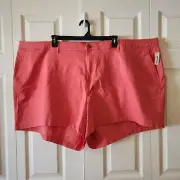 Amazon Essentials Mens Coral Flat-Front Chino Shorts Size 36W