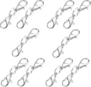Double Lobster Clasp 10Pcs Double Necklace Clasp Extender Silver Lobster Claw Cl