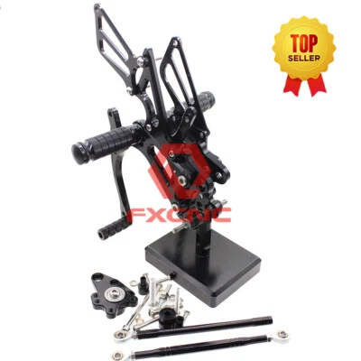 CNC Front Footpeg Rearset Mount Footrests Fit CBR600RR GP Shift）2003-2006 Black