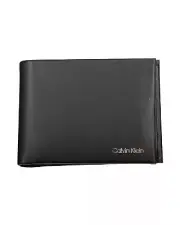 Calvin Klein Mens Bifold Leather Wallet Black - Wallets & Pouches -Size One