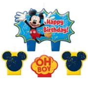 MICKEY MOUSE Fun and Friends MINI CANDLE SET (4pcs) ~ Birthday Supplies Cupcake