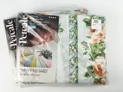 Montgomery Ward Vintage Percale New In Package Twin Flat Fitted Sheet Set Floral