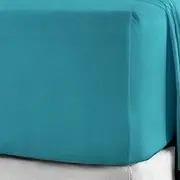 (King, Teal) - 100% Brushed Cotton Soft Flannelette 25CM/10" Fitted Sheets 12 Colours (King, Teal)