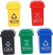 CIMAXIC 5pcs Mini Sanitation Trash Can Small Trash Can Decoration Trash Can Mini Garbage Can Small Garbage Can 2025 Charm Decoration Mini Trash Can Hanging Ornaments Decoration Abs