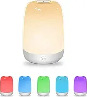 Fistech Touch Sensor Rechargeable Night Light Table Lamps for Bedrooms Dimmable Warm White Light & Color Changing