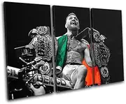 Bold Bloc Design - Conor McGregor UFC Pop Art Comic Sports 60x40cm TREBLE Canvas Art Print Box Framed Picture Wall Hanging - Hand Made In The UK - Framed And Ready To Hang 0021-0025(00B)-TR32-LO-A