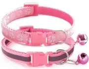 Cat Collar with Bell, 2-Pack Basic & Reflective XS Dog Cat Collar with Bells ...