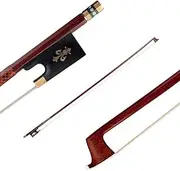 Daseeme Violin Bow (Pernambuco Bow Stick Black Ebony Frog and Horsetail Bow Ha) for 4/4 Full Size Violin