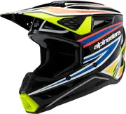 Alpinestars Supertech S-M3 Wurx, motocross helmet youth , color: Black/Neon-Yellow/Blue , size: M