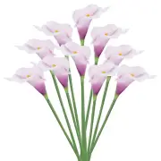 10Pcs 13" Artificial Calla Lily Flowers Floral Bouquet Decor, Purple White