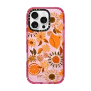 iPhone 16 Pro Impact Case MagSafe Compatible EttaVee 1970s Daisies & Fruit