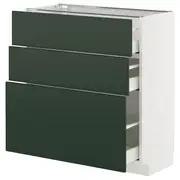 METOD / MAXIMERA base cabinet with 3 drawers, white/Havstorp deep green, 80x37x80 cm