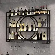 Wall Mounted Wine Rack with Glass Holder Sleek Metal Bar Shelf for Cupboard or Home Bar Unit Stylish Wine Storage Solution for Wedding Couple Space saving Wine Shelf with Fridge Compatibilit