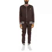 Weiv Two-Piece Side Stripe Design Track Jacket & Pants Activewear Tracksuit
