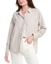 Splendid CJ Poplin Linen-Blend Top
