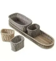Pampered Chef Wicker Serving Caddy 5 Pc Basket Set Brand New Discontinued Item