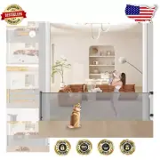 Retractable Pet Gate with Cat Door - 157" Wide & 34" Tall for Ultimate Safety