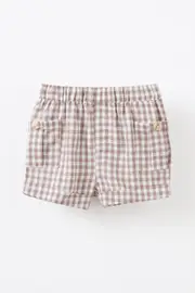 [Cotton On Kids] Cotton On Kids - Walter Short - Oatmilk/mini gingham 6-12M OATMILK/MINI GINGHAM