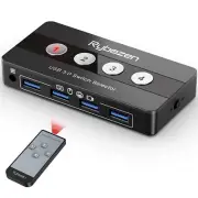 USB 3.0 Switch Selector 4 Port USB KVM Switch Peripheral Switcher Box 4 Comput