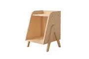 MIUZ Solid Wood Side Table End Table Open Storage Shelf Bedside Table Bedroom Nightstand